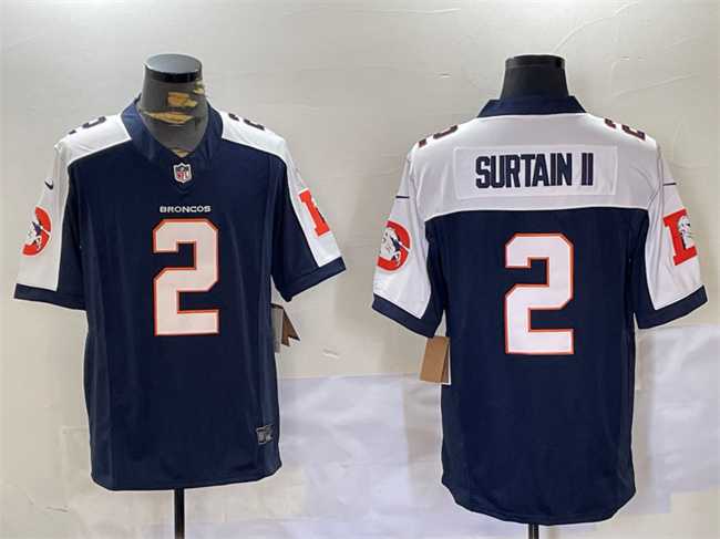 Men's Denver Broncos #2 Patrick Surtain II Navy 2024 F.U.S.E. V2 Throwback Vapor Limited Alternate Stitched Jersey Dzhi,We sell and wholesale Men's Denver Broncos #2 Patrick Surtain II Navy 2024 F.U.S.E. V2 Throwback Vapor Limited Alternate Stitched Jersey Dzhi on line form chian!